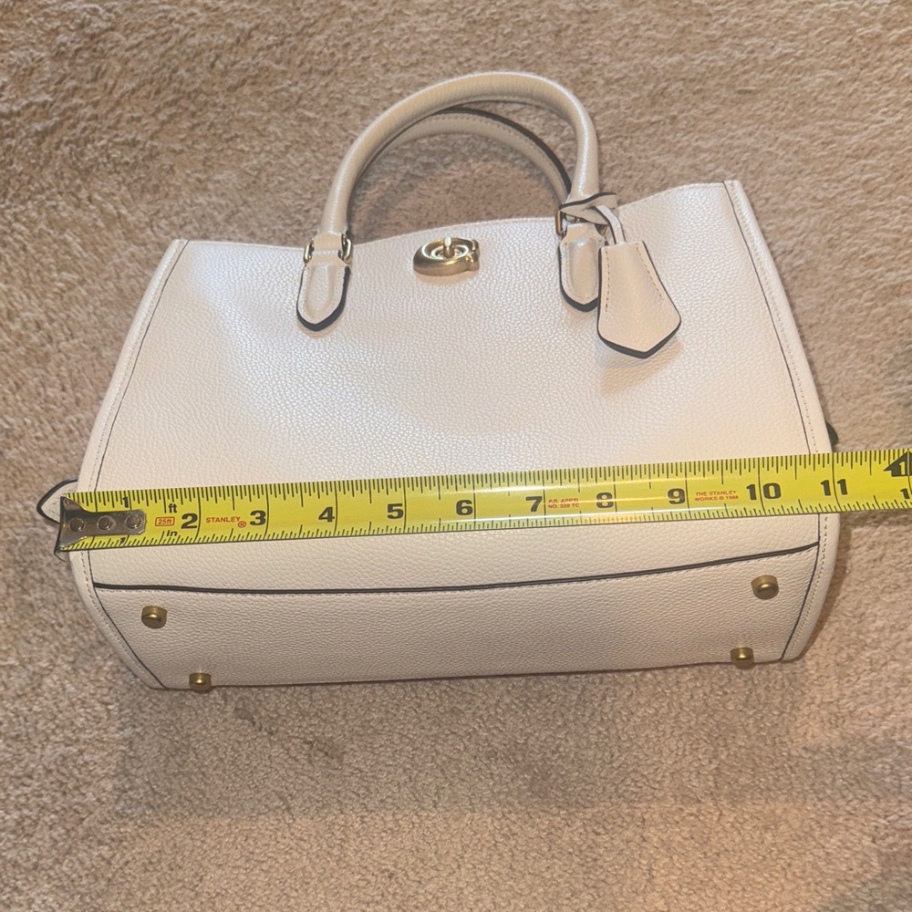 Coach Cream Satchel with Gold Accents - Picture 11 of 16